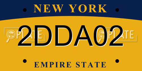 2DDA02 New York License Plate