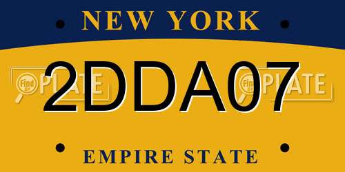 2DDA07 New York License Plate