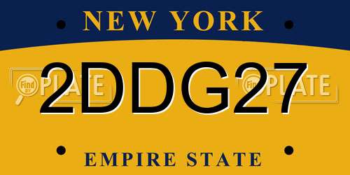 2DDG27 New York License Plate