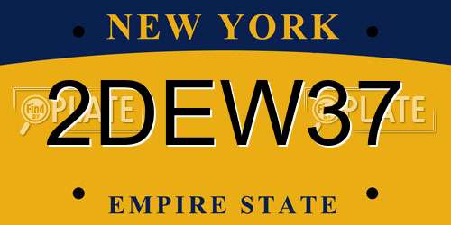 2DEW37 New York License Plate