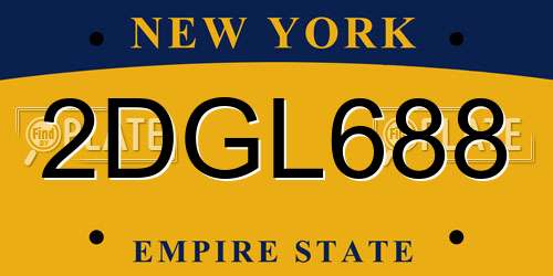 2DGL688 New York License Plate