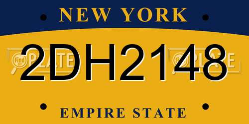2DH2148 New York License Plate
