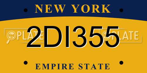 2DI355 New York License Plate