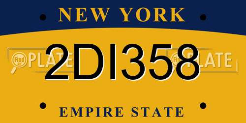 2DI358 New York License Plate