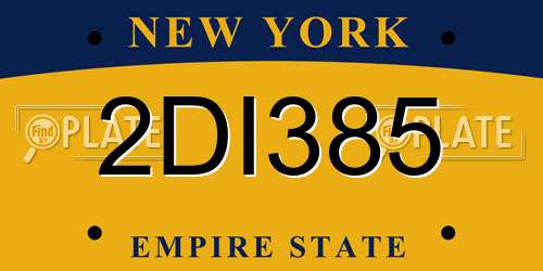 2DI385 New York License Plate