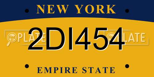2DI454 New York License Plate