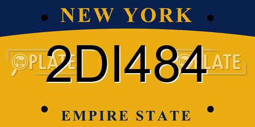 2DI484 New York License Plate