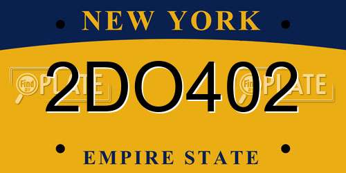 2DO402 New York License Plate