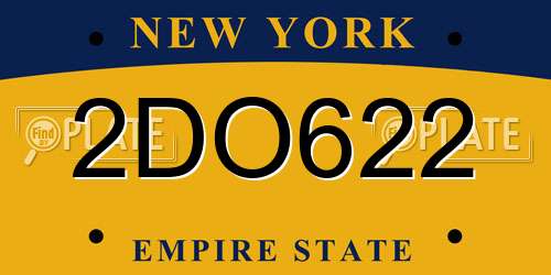 2DO622 New York License Plate