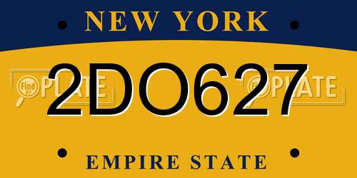 2DO627 New York License Plate