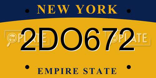 2DO672 New York License Plate