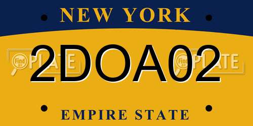 2DOA02 New York License Plate