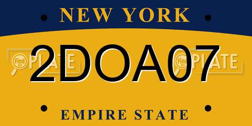 2DOA07 New York License Plate