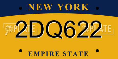 2DQ622 New York License Plate