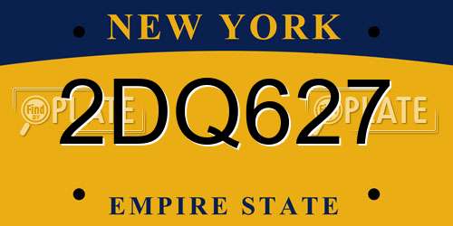 2DQ627 New York License Plate