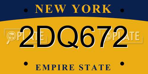 2DQ672 New York License Plate