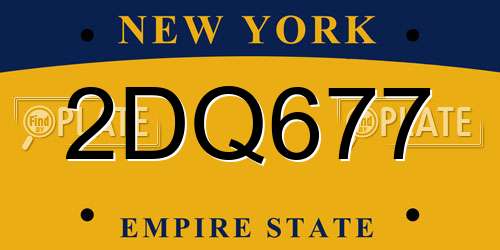 2DQ677 New York License Plate