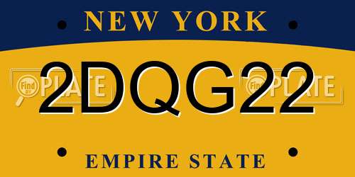 2DQG22 New York License Plate