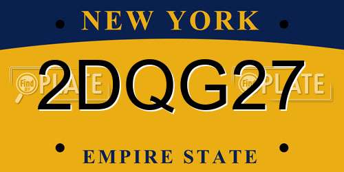 2DQG27 New York License Plate