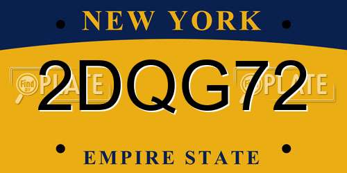 2DQG72 New York License Plate