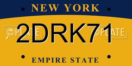 2DRK71 New York License Plate