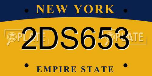 2DS653 New York License Plate