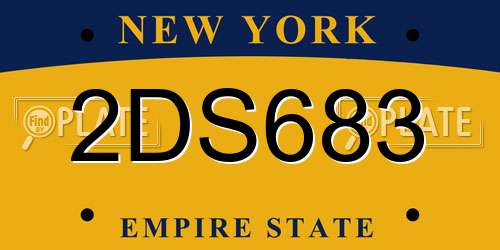 2DS683 New York License Plate