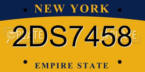 2DS7458 New York License Plate
