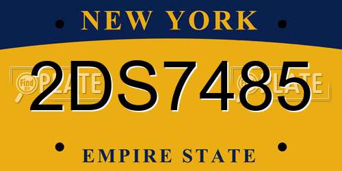 2DS7485 New York License Plate