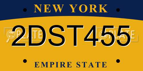 2DST455 New York License Plate