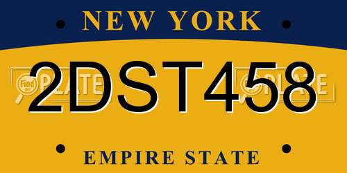 2DST458 New York License Plate