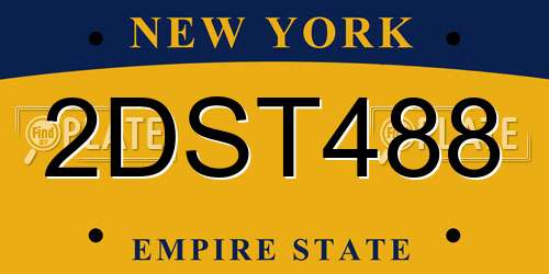 2DST488 New York License Plate