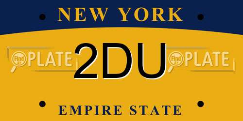 2DU New York License Plate