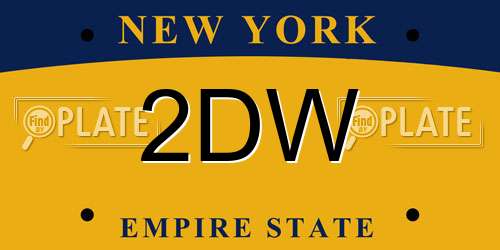 2DW New York License Plate