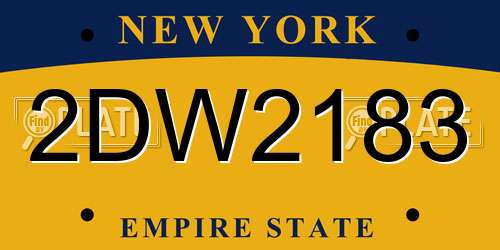 2DW2183 New York License Plate