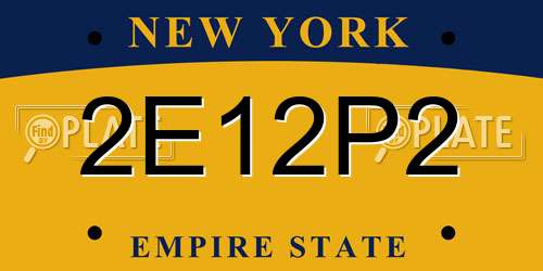 2E12P2 New York License Plate