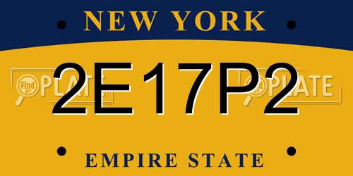 2E17P2 New York License Plate