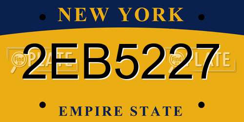 2EB5227 New York License Plate