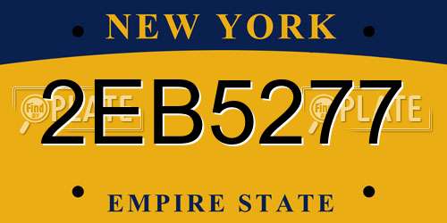 2EB5277 New York License Plate