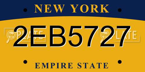 2EB5727 New York License Plate