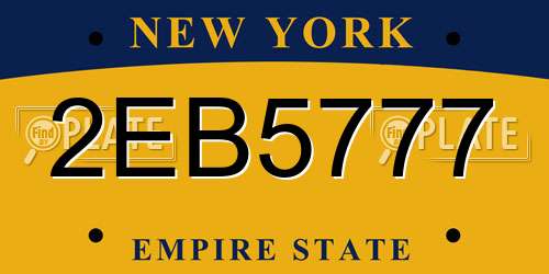 2EB5777 New York License Plate