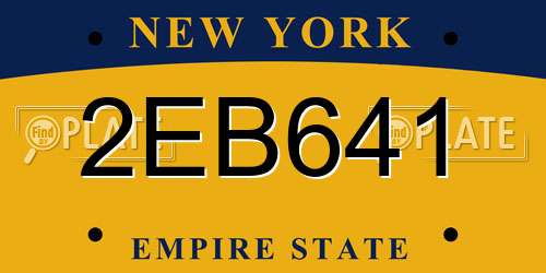 2EB641 New York License Plate