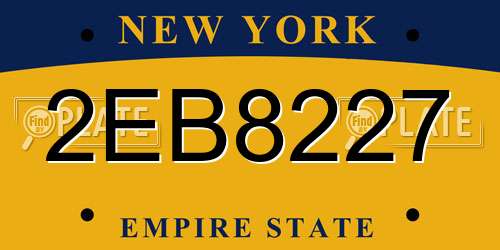 2EB8227 New York License Plate