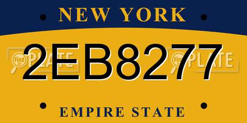 2EB8277 New York License Plate