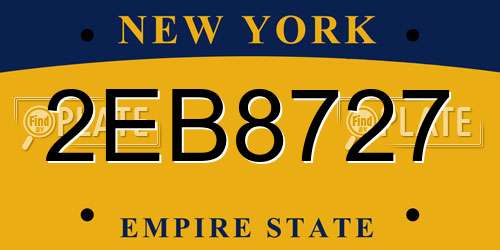 2EB8727 New York License Plate