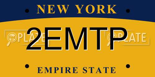 2EMTP New York License Plate