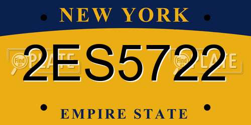 2ES5722 New York License Plate