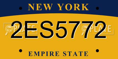 2ES5772 New York License Plate