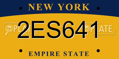 2ES641 New York License Plate