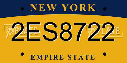 2ES8722 New York License Plate